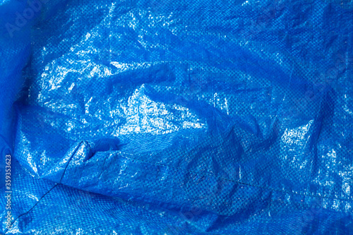A view of a furniture warehouse company blue bag texture, as a background image. photo