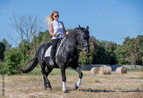 riding girl and horse