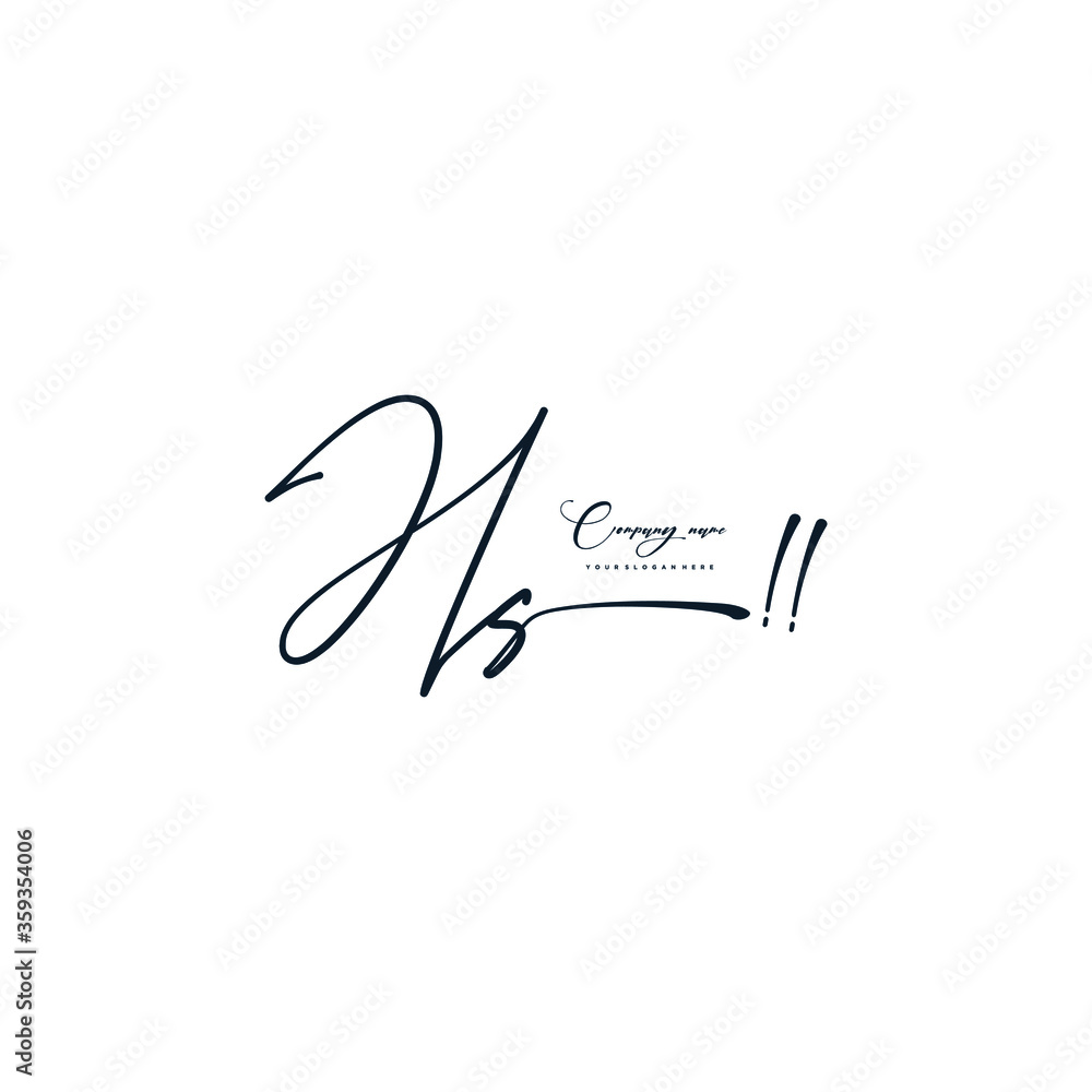 HS initials signature logo. Handwriting logo vector templates. Hand drawn Calligraphy lettering Vector illustration. HS initials signature logo. Handwriting logo vector templates. Hand drawn Calligraphy lettering Vector illustration.