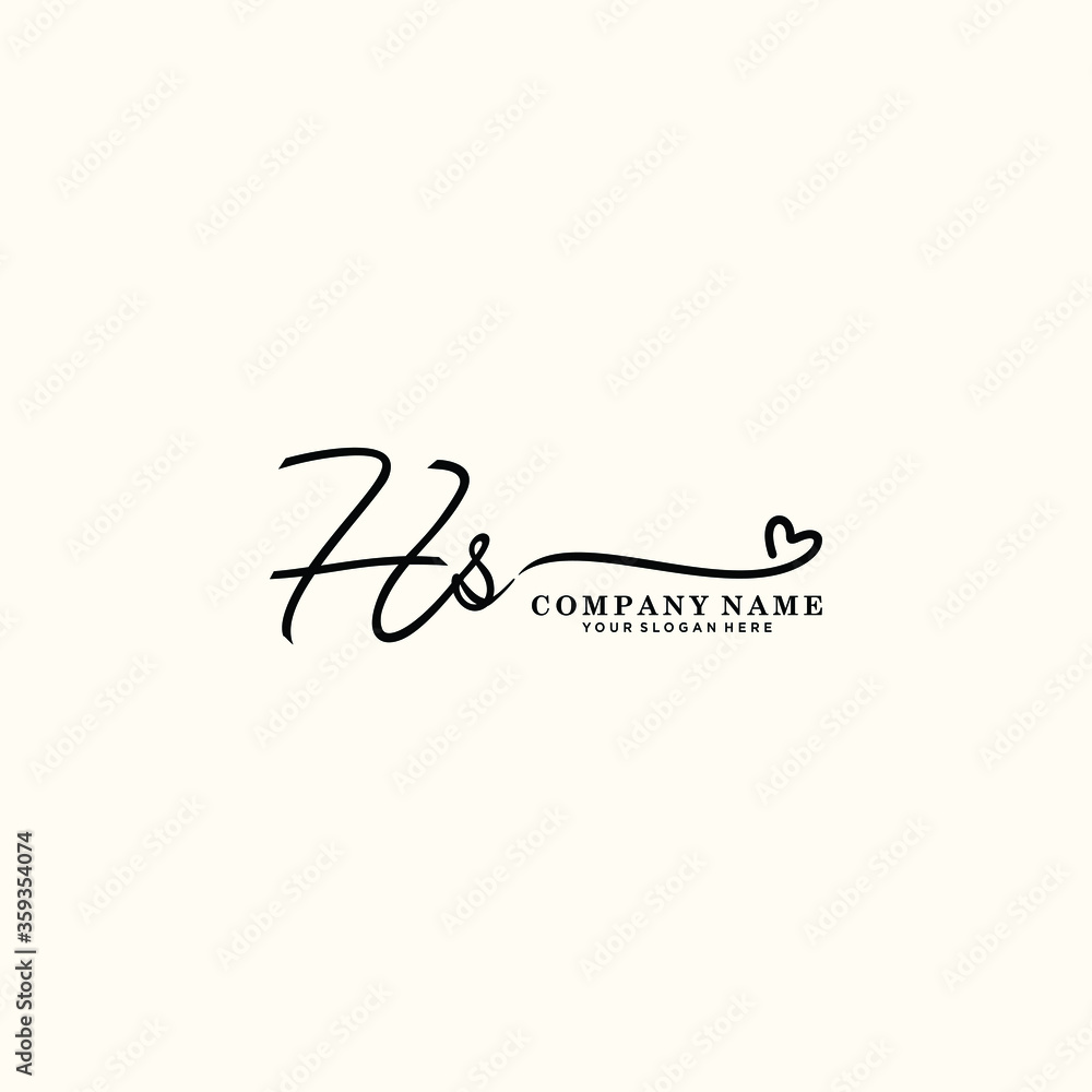 HS initials signature logo. Handwriting logo vector templates. Hand drawn Calligraphy lettering Vector illustration. HS initials signature logo. Handwriting logo vector templates. Hand drawn Calligraphy lettering Vector illustration.