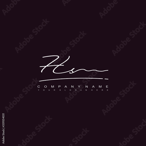 HS initials signature logo. Handwriting logo vector templates. Hand drawn Calligraphy lettering Vector illustration.