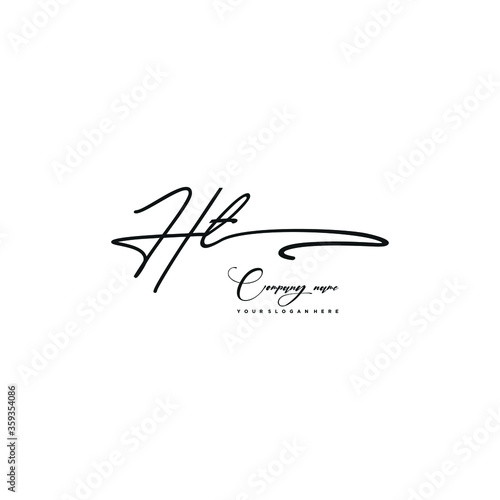 HT initials signature logo. Handwriting logo vector templates. Hand drawn Calligraphy lettering Vector illustration.