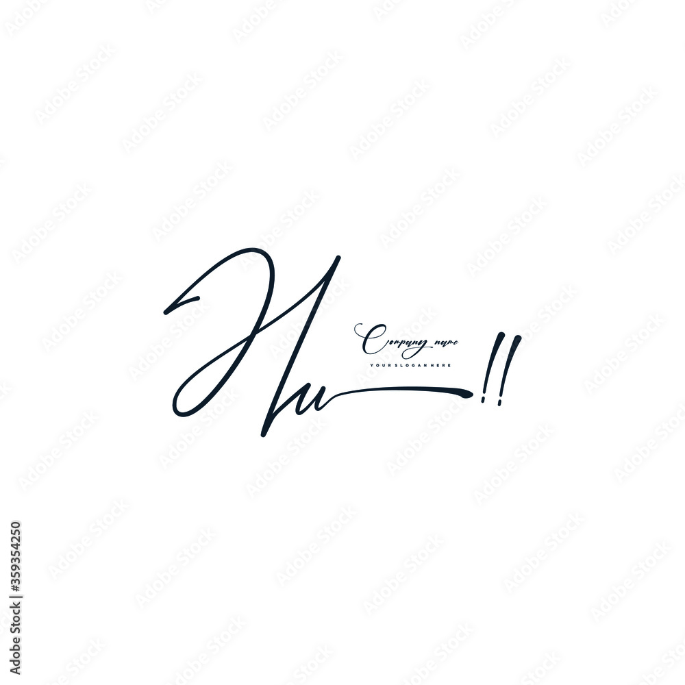 HU initials signature logo. Handwriting logo vector templates. Hand drawn Calligraphy lettering Vector illustration. HU initials signature logo. Handwriting logo vector templates. Hand drawn Calligraphy lettering Vector illustration.