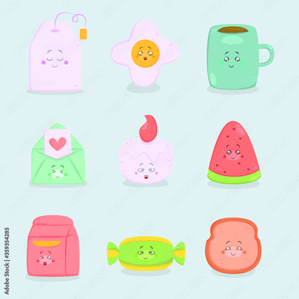 cute stickers icon hand drawn doodle colorful (5)