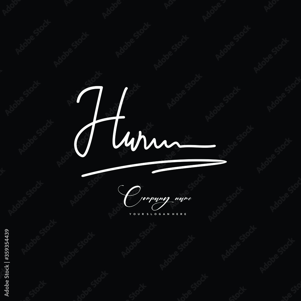 HW initials signature logo. Handwriting logo vector templates. Hand drawn Calligraphy lettering Vector illustration.