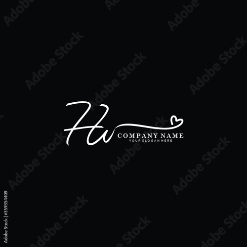 HV initials signature logo. Handwriting logo vector templates. Hand drawn Calligraphy lettering Vector illustration.