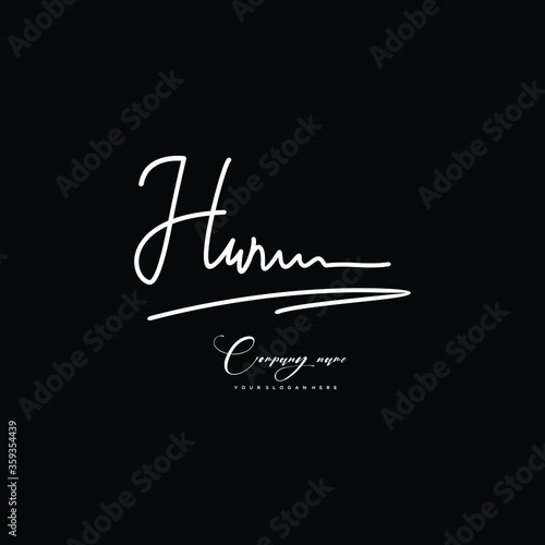 HW initials signature logo. Handwriting logo vector templates. Hand drawn Calligraphy lettering Vector illustration.