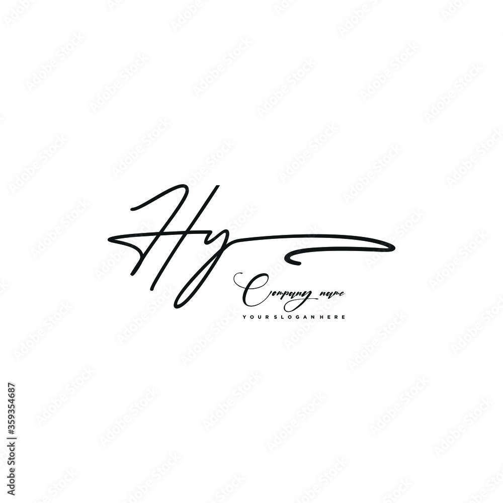 HY initials signature logo. Handwriting logo vector templates. Hand drawn Calligraphy lettering Vector illustration. HY initials signature logo. Handwriting logo vector templates. Hand drawn Calligraphy lettering Vector illustration.