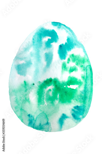 decorative water color green and blue easter egg 