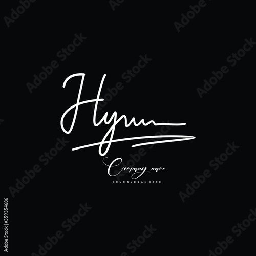 HY initials signature logo. Handwriting logo vector templates. Hand drawn Calligraphy lettering Vector illustration.
