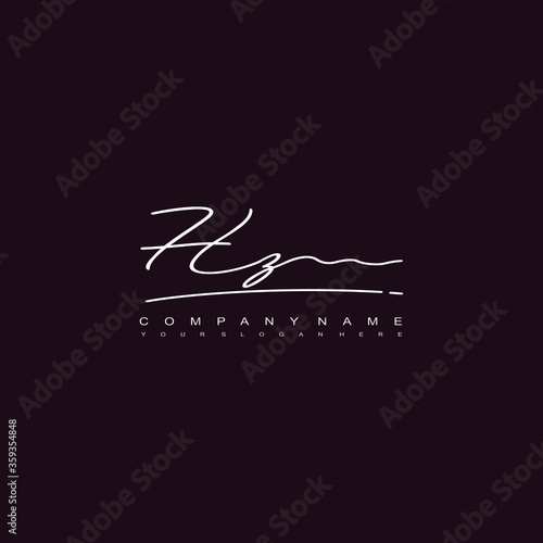 HZ initials signature logo. Handwriting logo vector templates. Hand drawn Calligraphy lettering Vector illustration.