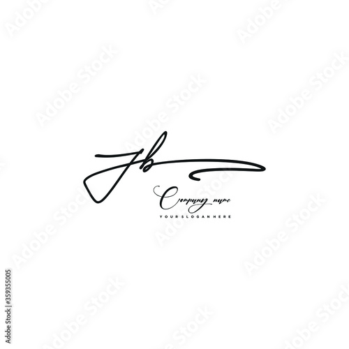 JB initials signature logo. Handwriting logo vector templates. Hand drawn Calligraphy lettering Vector illustration.
