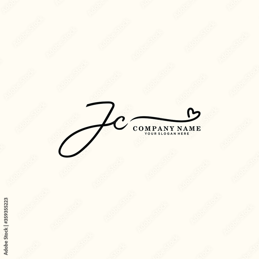 JC initials signature logo. Handwriting logo vector templates. Hand drawn Calligraphy lettering Vector illustration. JC initials signature logo. Handwriting logo vector templates. Hand drawn Calligraphy lettering Vector illustration.