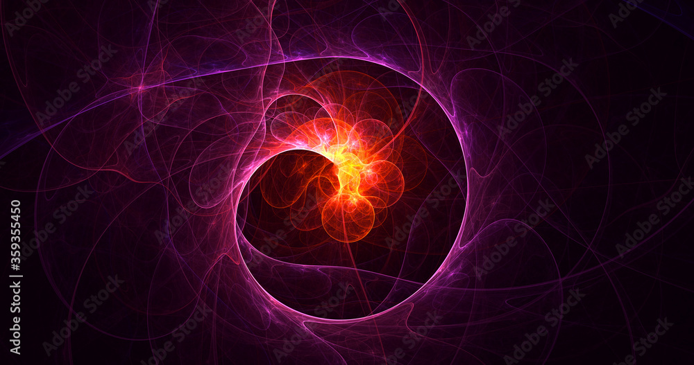 3D rendering abstract red fractal light background 3D rendering abstract red fractal light background