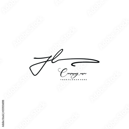 JL initials signature logo. Handwriting logo vector templates. Hand drawn Calligraphy lettering Vector illustration.