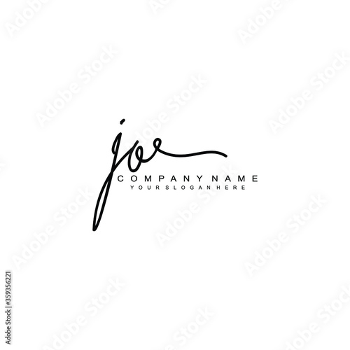 JO initials signature logo. Handwriting logo vector templates. Hand drawn Calligraphy lettering Vector illustration.