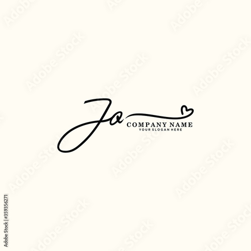 JO initials signature logo. Handwriting logo vector templates. Hand drawn Calligraphy lettering Vector illustration.