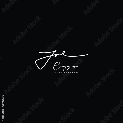 JO initials signature logo. Handwriting logo vector templates. Hand drawn Calligraphy lettering Vector illustration.