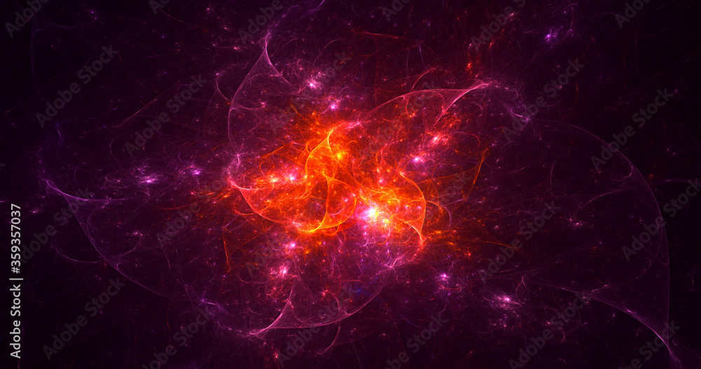 3D rendering abstract red fractal light background 3D rendering abstract red fractal light background