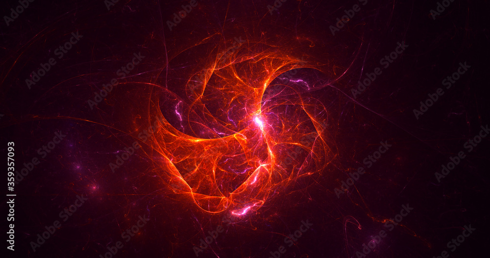 3D rendering abstract red fractal light background 3D rendering abstract red fractal light background