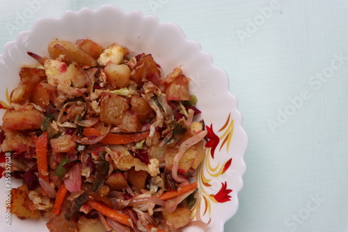 Potato, Paneer and vegetable salad