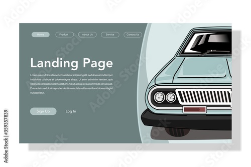 modern flat style car landing page illustration photo