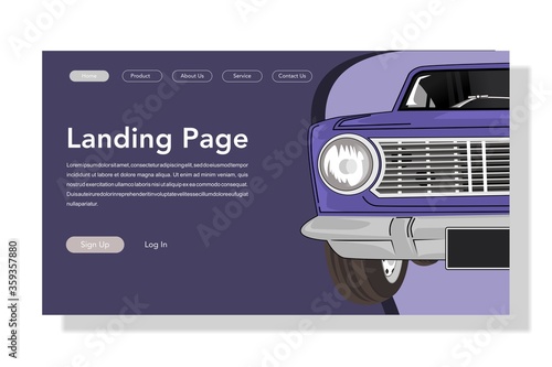 modern flat style car landing page illustration photo