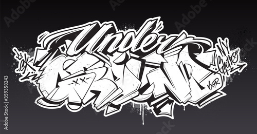 Underground Graffiti Lettering Vector Art