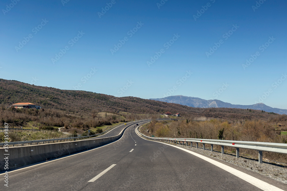 The Tripolis-Sparti national road (Greece, Peloponnese). The Tripolis-Sparti national road (Greece, Peloponnese).