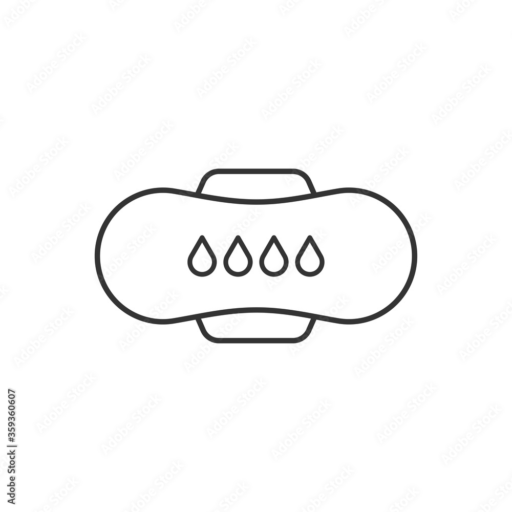 Feminine hygiene pad icon isolated on white background. Hygiene sanitary four drops napkin product symbol modern simple vector icon for website or mobile app Feminine hygiene pad icon isolated on white background. Hygiene sanitary four drops napkin product symbol modern simple vector icon for website or mobile app