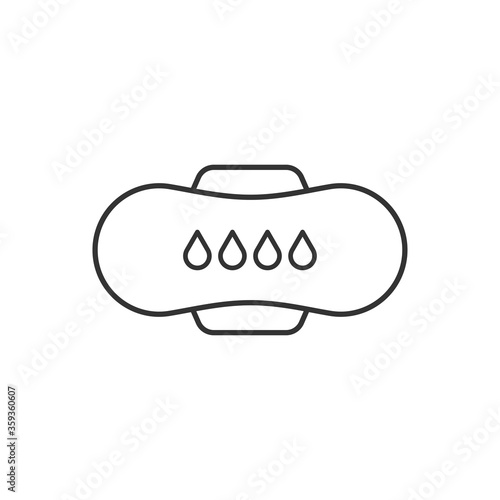 Feminine hygiene pad icon isolated on white background. Hygiene sanitary four drops napkin product symbol modern simple vector icon for website or mobile app