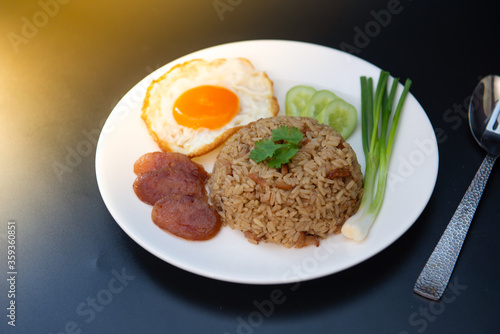 Wallpaper Mural Thai food, Brown rice fried with pork Torontodigital.ca