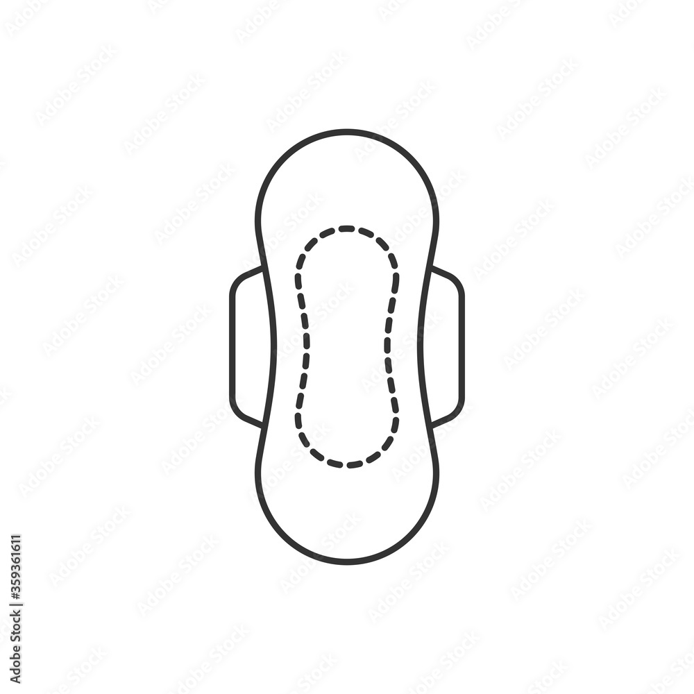 Menstrual hygiene pad icon isolated on white background. Women period symbol modern simple vector icon for website design, mobile app, ui. Vector Illustration Menstrual hygiene pad icon isolated on white background. Women period symbol modern simple vector icon for website design, mobile app, ui. Vector Illustration