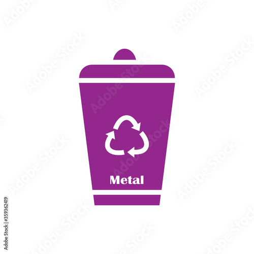 The concept of metal recycling, waste sorting, separation of material, recycling. Zero waste, conscious purification of the environment