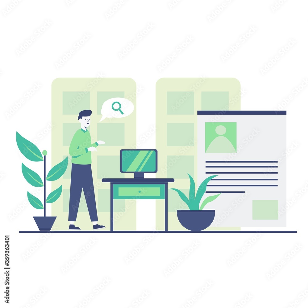Job seeker in flat design Job seeker in flat design