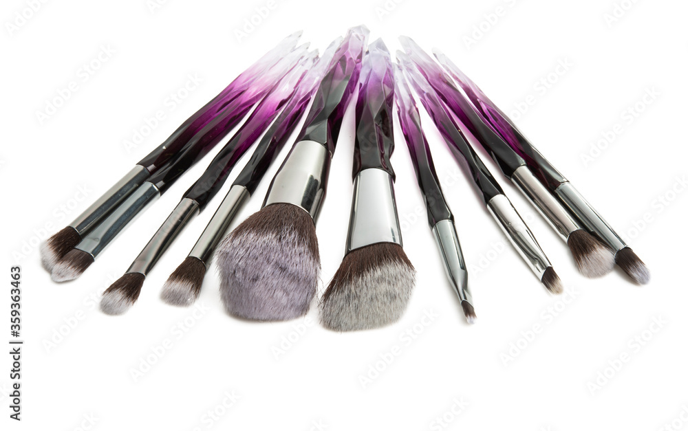 set of makeup brushes isolated set of makeup brushes isolated