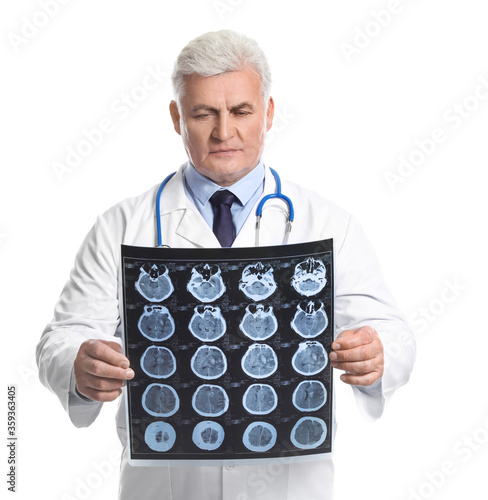Senior neurologist with MRI...