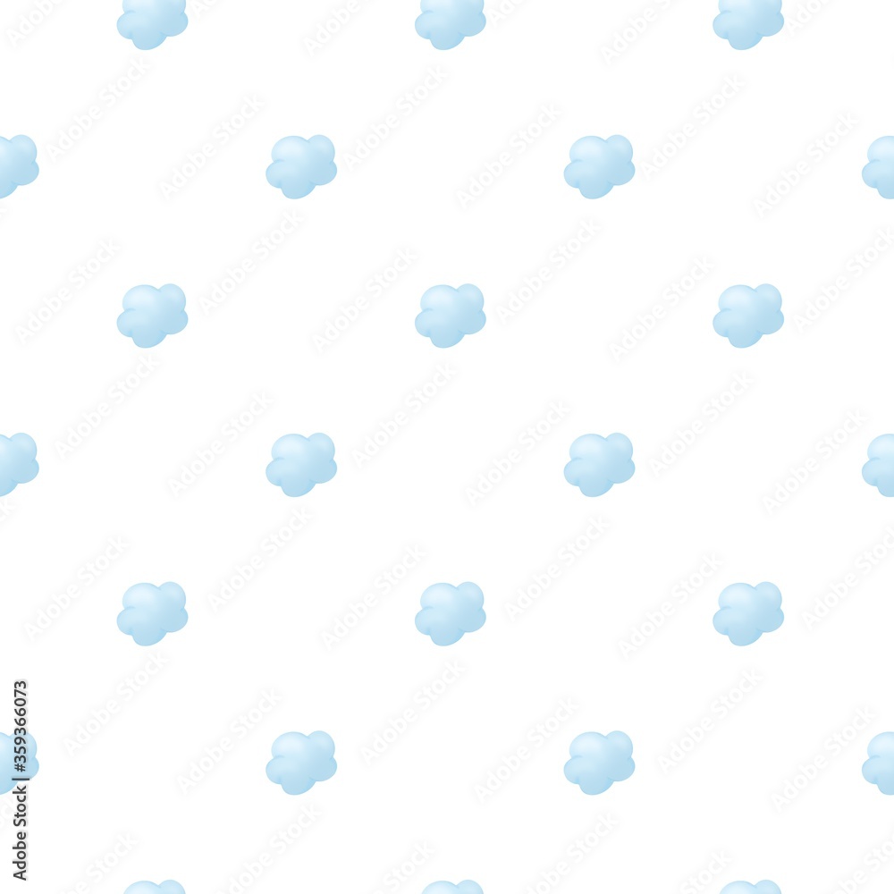 Seamless cloudlet pattern. Ordered clouds background elements for prints