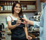 New generation women do small business in coffee shop counter