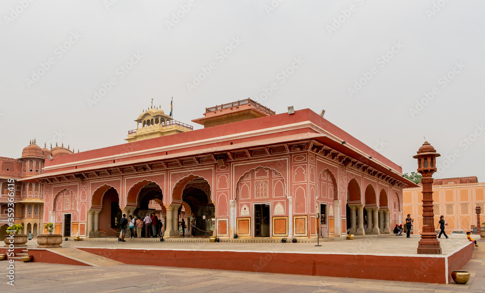 Jaipur, Rajasthan, India; Feb, 2020 : architecture of the City Palace, Jaipur, Rajasthan, India