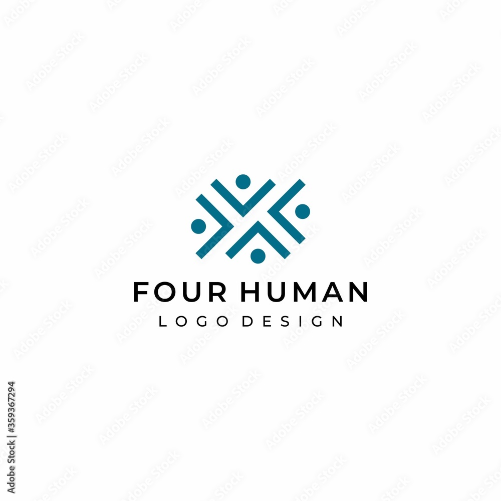 Abstract logo design of partnership and human resource team on black background colours - EPS10 - Vector. Abstract logo design of partnership and human resource team on black background colours - EPS10 - Vector.