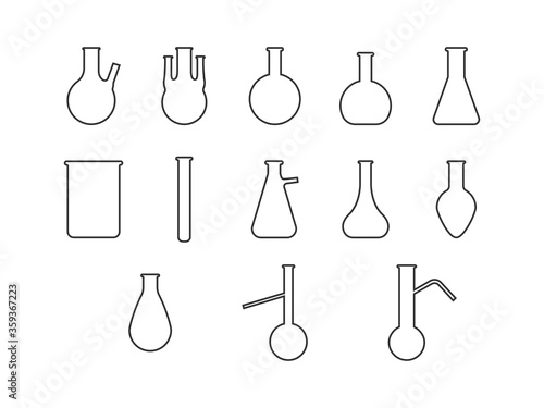Flask, laboratory icon. Vector illustration, flat design.