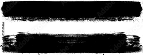 Grunge Paint Roller . Vector brush Stroke . Distressed banner . Black stripes isolated. paintbrush collection . Modern Textured shape . Dry border in Black . Bulge lines