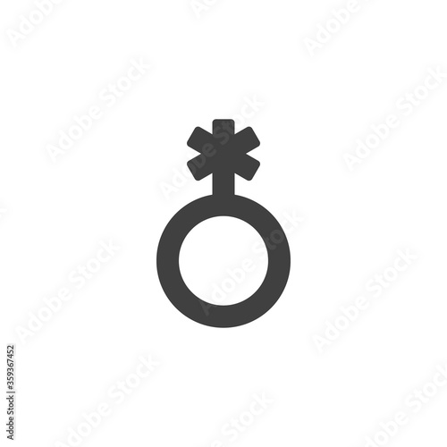 Genderqueer vector icon. filled flat sign for mobile concept and web design. Non-binary gender glyph icon. Symbol, logo illustration. Vector graphics