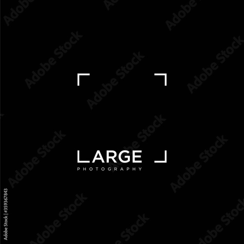 Clean and creative logo design of photography industry on black background colours - EPS10 - Vector.