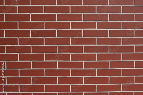 wall of red brick background for writing close-up texts horizontally 