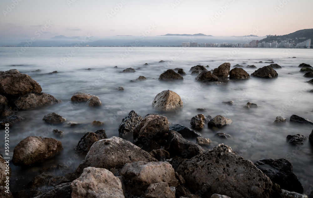 Silk sea at sunset Silk sea at sunset