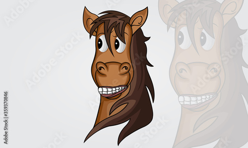 Funny Horse Head Mascot Vector Design. Anyone can use This Design Easily.