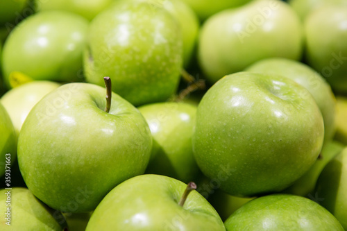 A pile of green apples.