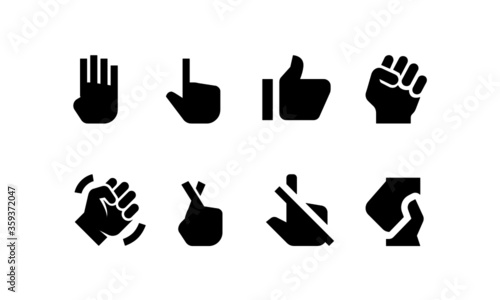 hand gesture vector icon black and white